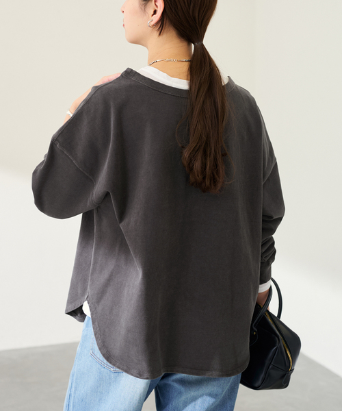 FRAMeWORK(フレームワーク)の「≪追加≫ウェットオゾン加工L/Tee(Tシャツ/カットソー・レディース・サックスブルー/ホワイト系その他/チャコールグレー・FREE)」の19枚目の写真