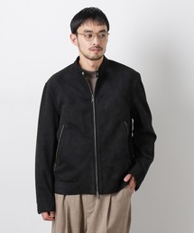 NANO universe（ナノユニバース）の「フェイクスエードバンドカラーライダースジャケット（ブルゾン）」