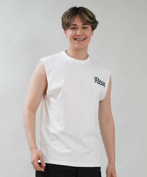 RVCA(ルーカ)の「RVCA/ルーカ メンズ タンクトップ SCRIPT SEALED TT BG041353(タンクトップ・メンズ・ホワイト/ブラック・M/L/S)」の3枚目の写真