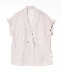 HARUYAMA（ハルヤマ）の「Emilyan 変わり織メッシュ半袖ジャケット（テーラードジャケット）」