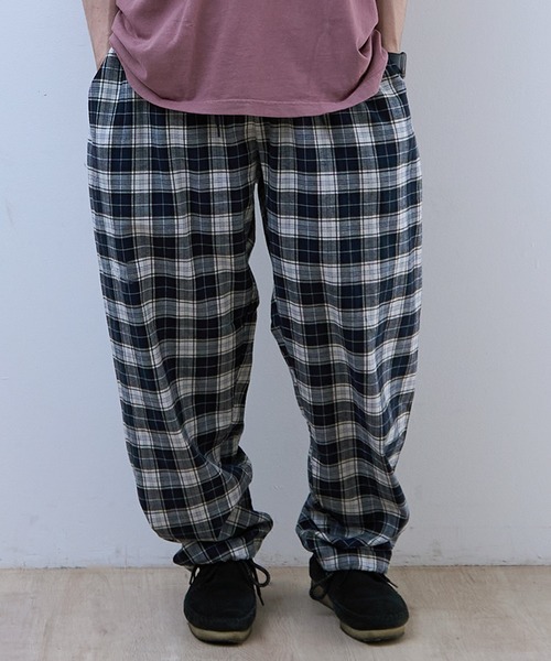 MINE(マイン)の「MINE Flannel Easy Pants (BSC26-FCEP)(その他パンツ・メンズ・ネイビー/ブラウン・3/2/1)」の1枚目の写真