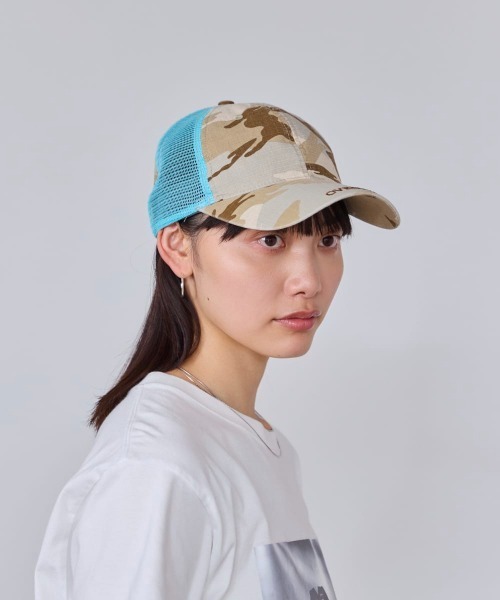 OVERRIDE(オーバーライド)の「OVERRIDE PIGMENT DAD MESH CAP SGP / オーバーライド(キャップ・レディース・ベージュ/ピンク/ベージュ系/ブラック・57~59cm)」の1枚目の写真
