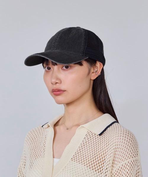 OVERRIDE(オーバーライド)の「OVERRIDE PIGMENT DAD MESH CAP SGP / オーバーライド(キャップ・レディース・ベージュ/ピンク/ベージュ系/ブラック・57~59cm)」の2枚目の写真
