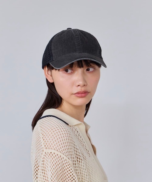OVERRIDE(オーバーライド)の「OVERRIDE PIGMENT DAD MESH CAP SGP / オーバーライド(キャップ・レディース・ベージュ/ピンク/ベージュ系/ブラック・57~59cm)」の5枚目の写真
