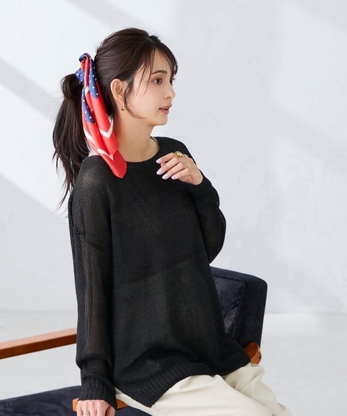 a.v.v（アーヴェヴェ）の「シルクスカーフ（ストール/ショール・レディース・レッド/ライトピンク/アイボリー/ミント・38）」の13枚目の写真