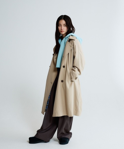 JEANASIS(ジーナシス)の「ユルトレンチコート/638703(トレンチコート・レディース・ネイビー/ベージュ・FREE)」の5枚目の写真