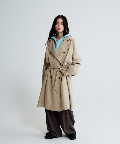 JEANASIS(ジーナシス)の「ユルトレンチコート/638703(トレンチコート・レディース・ネイビー/ベージュ・FREE)」の8枚目の写真