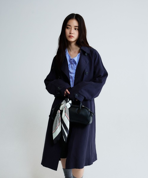 JEANASIS(ジーナシス)の「ユルトレンチコート/638703(トレンチコート・レディース・ネイビー/ベージュ・FREE)」の11枚目の写真