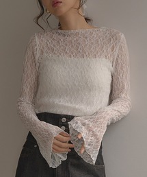 【INGNI SOELA】ハイネックストレッチレーストップス/WEB限定