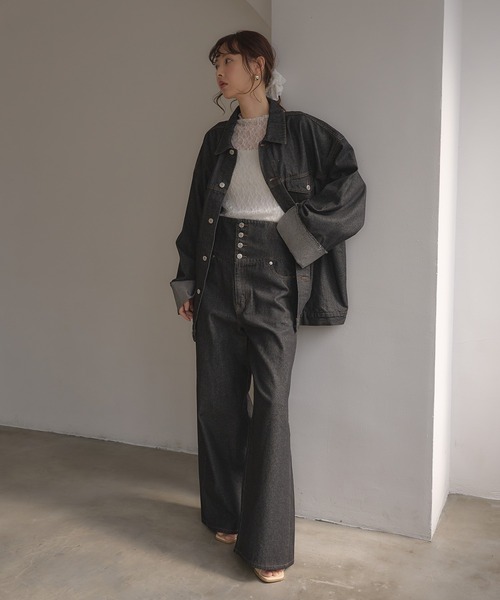 SOELA(ソエラ)の「【INGNI SOELA】ハイネックストレッチレーストップス/WEB限定(Tシャツ/カットソー・レディース・ブラック/オフホワイト・FREE)」の12枚目の写真