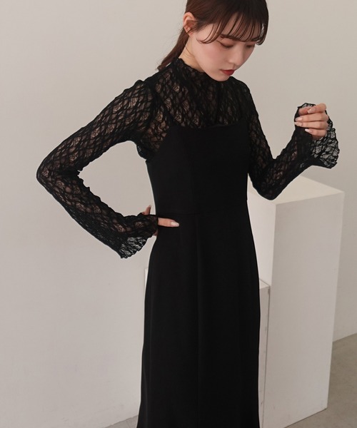 SOELA(ソエラ)の「【INGNI SOELA】ハイネックストレッチレーストップス/WEB限定(Tシャツ/カットソー・レディース・ブラック/オフホワイト・FREE)」の21枚目の写真