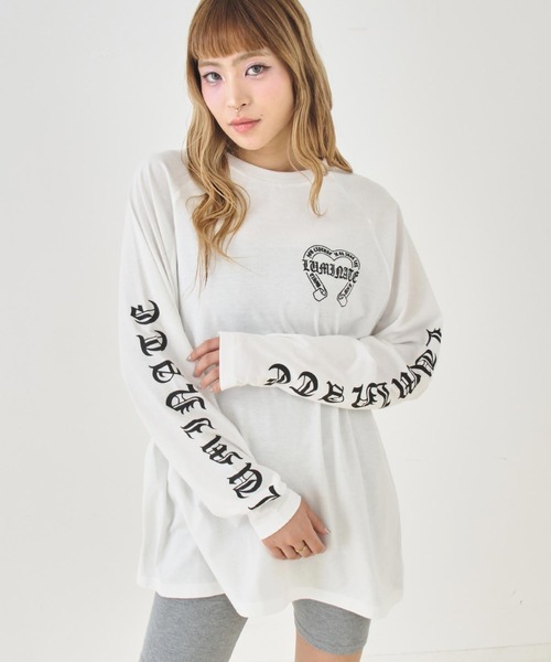 ANAP（アナップ）の「ブラックレタープリントラグランスリーブロンT（Tシャツ/カットソー・レディース・ブラック/ホワイト×ブラック/ホワイト・F）」の17枚目の写真