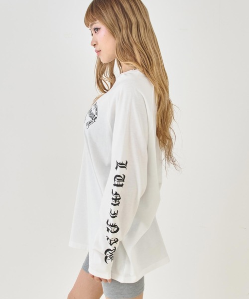 ANAP（アナップ）の「ブラックレタープリントラグランスリーブロンT（Tシャツ/カットソー・レディース・ブラック/ホワイト×ブラック/ホワイト・F）」の18枚目の写真