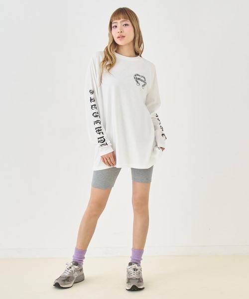 ANAP（アナップ）の「ブラックレタープリントラグランスリーブロンT（Tシャツ/カットソー・レディース・ブラック/ホワイト×ブラック/ホワイト・F）」の20枚目の写真