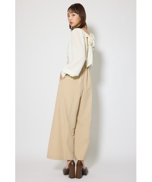 rienda（リエンダ）の「カシュクールデザインロンパース 春服（ワンピース・レディース・ブラック/ベージュ・MEDIUM/SMALL）」の5枚目の写真