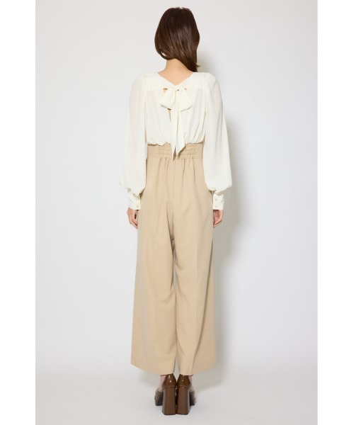 rienda（リエンダ）の「カシュクールデザインロンパース 春服（ワンピース・レディース・ブラック/ベージュ・MEDIUM/SMALL）」の11枚目の写真