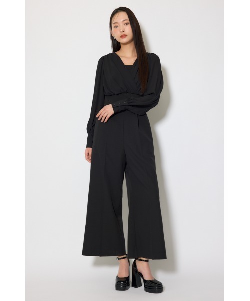 rienda（リエンダ）の「カシュクールデザインロンパース 春服（ワンピース・レディース・ブラック/ベージュ・MEDIUM/SMALL）」の17枚目の写真