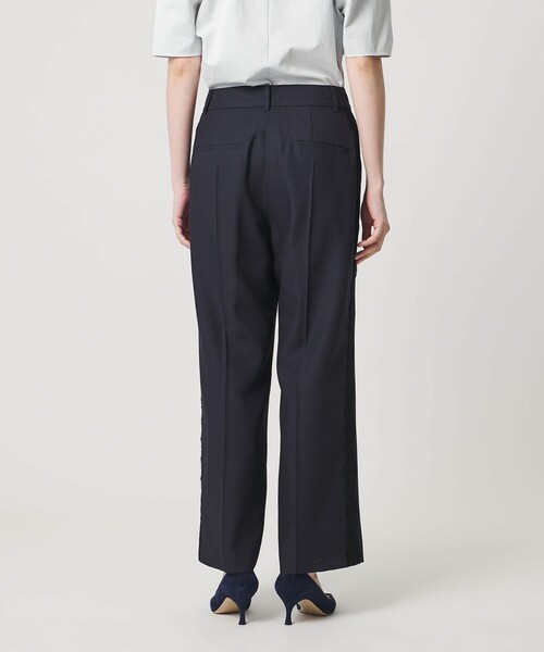 UNITED ARROWS(ユナイテッドアローズ)の「レース コンビ ストレートパンツ(スラックス・レディース・ネイビー/オフホワイト・36/38)」の12枚目の写真