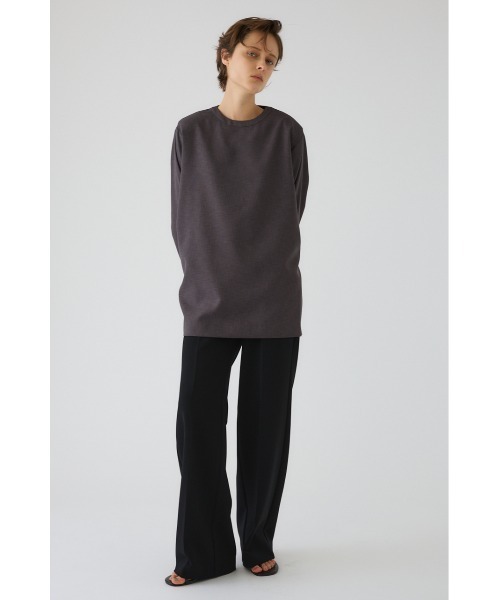 RIM.ARK（リムアーク）の「Oversize woven L/S T-SH オーバーサイズ ウーブン ロングスリーブ ティーシャツ（Tシャツ/カットソー・レディース・チャコールグレー/ブラウン/ホワイト/ブラック・FREE）」の4枚目の写真