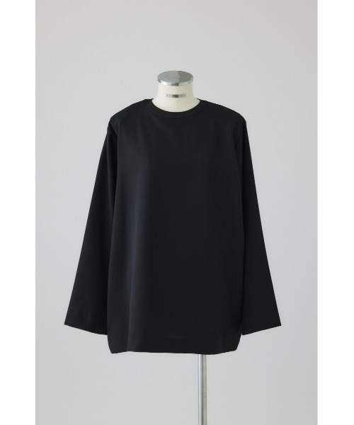 RIM.ARK（リムアーク）の「Oversize woven L/S T-SH オーバーサイズ ウーブン ロングスリーブ ティーシャツ（Tシャツ/カットソー・レディース・チャコールグレー/ブラウン/ホワイト/ブラック・FREE）」の3枚目の写真