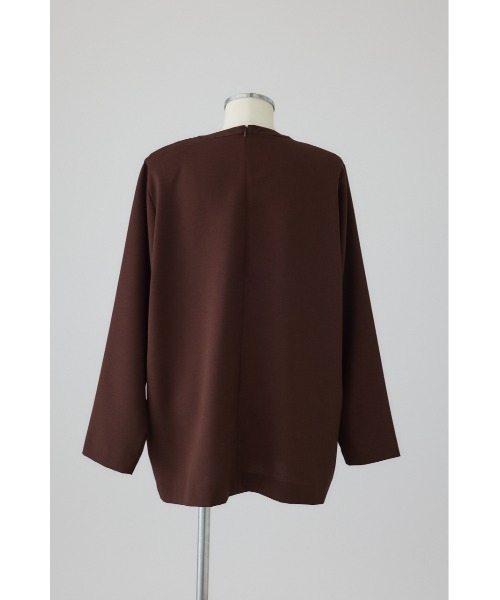 RIM.ARK（リムアーク）の「Oversize woven L/S T-SH オーバーサイズ ウーブン ロングスリーブ ティーシャツ（Tシャツ/カットソー・レディース・チャコールグレー/ブラウン/ホワイト/ブラック・FREE）」の22枚目の写真