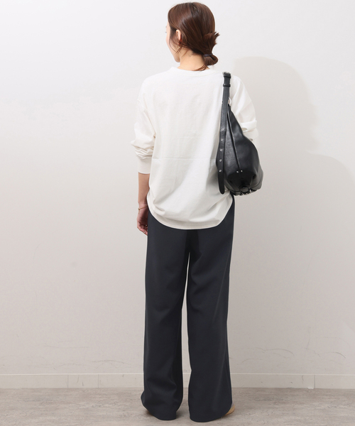 JOURNAL STANDARD relume（ジャーナルスタンダード　レリューム）の「アセテートスラブストレッチベイカーパンツ（その他パンツ・レディース・ベージュ/ネイビー・36/38）」の7枚目の写真