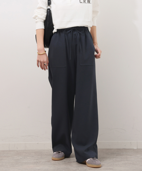JOURNAL STANDARD relume（ジャーナルスタンダード　レリューム）の「アセテートスラブストレッチベイカーパンツ（その他パンツ・レディース・ベージュ/ネイビー・36/38）」の8枚目の写真