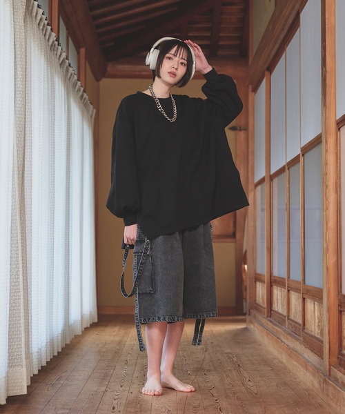 狐独(コドク)の「狐刺繍ビックボリュームロンT(Tシャツ/カットソー・メンズ・ブラック/オフホワイト・LARGE/MEDIUM)」の10枚目の写真