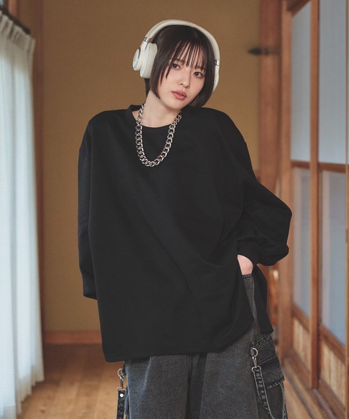 狐独(コドク)の「狐刺繍ビックボリュームロンT(Tシャツ/カットソー・メンズ・ブラック/オフホワイト・LARGE/MEDIUM)」の7枚目の写真