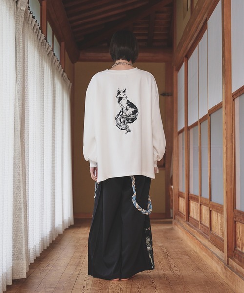 狐独(コドク)の「狐刺繍ビックボリュームロンT(Tシャツ/カットソー・メンズ・ブラック/オフホワイト・LARGE/MEDIUM)」の21枚目の写真