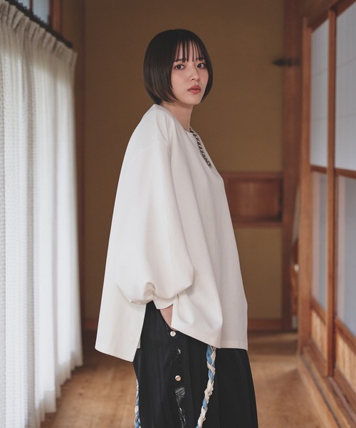 狐独(コドク)の「狐刺繍ビックボリュームロンT(Tシャツ/カットソー・メンズ・ブラック/オフホワイト・LARGE/MEDIUM)」の17枚目の写真