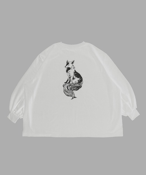 狐独(コドク)の「狐刺繍ビックボリュームロンT(Tシャツ/カットソー・メンズ・ブラック/オフホワイト・LARGE/MEDIUM)」の13枚目の写真