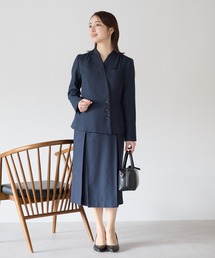 BONCIERGE meets Audire（ボンシェルジュミーツアウディーレ）の「ミドル丈 ツイード 台形プリーツスカート【セットアップ可】（スーツスカート）」