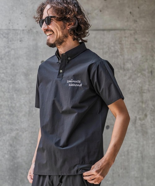 1minute 1second(ワンミニットワンセカンド)の「mhs2559-nylon x knit line polo shirt ポロシャツ(1M26N030)(シャツ/ブラウス・メンズ・グレー/ブラック×ブラック/ブラック×ホワイト・XL/L/M/S)」の14枚目の写真