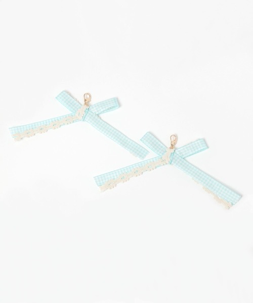 niko and...（ニコアンド）の「ギンガムマルチチャーム[tiny tiny(ティニーティニー)]（ベルト・レディース・ブラック/ライトブルー・0）」の3枚目の写真