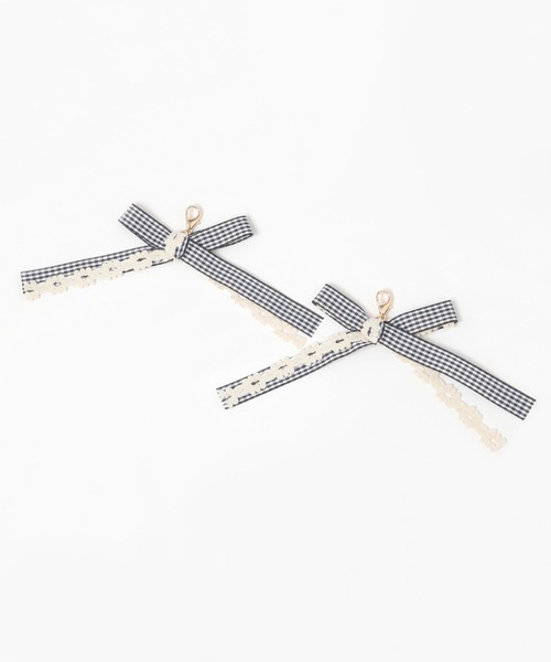 niko and...（ニコアンド）の「ギンガムマルチチャーム[tiny tiny(ティニーティニー)]（ベルト・レディース・ブラック/ライトブルー・0）」の4枚目の写真