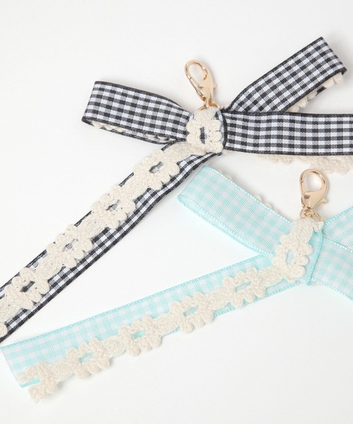niko and...（ニコアンド）の「ギンガムマルチチャーム[tiny tiny(ティニーティニー)]（ベルト・レディース・ブラック/ライトブルー・0）」の6枚目の写真