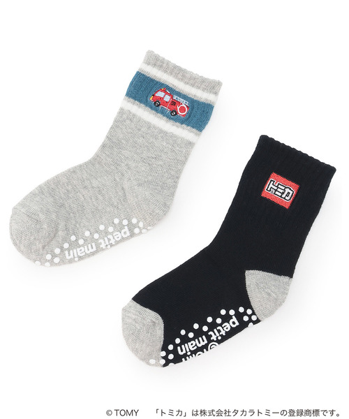 petit main(プティマイン)の「【TOMICA】ソックス2P(ソックス/靴下・キッズ・オフホワイト/ライトグレー・S(13-15cm)/M(16-18cm)/L(18-20cm)/11-13cm)」の2枚目の写真