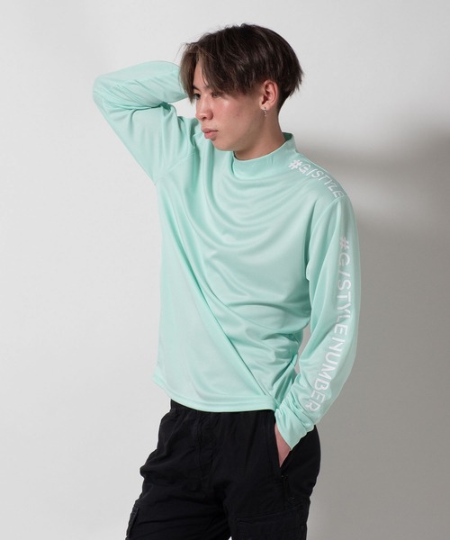 BAYBLO(ベイブロ)の「(SA) ドライ モックネック ロゴ 長袖 Tシャツ(Tシャツ/カットソー・メンズ・ライトグリーン系/ホワイト系1/ホワイト系/ブラック系/ネイビー系1/ライトグリーン系1/ブラック系1/ネイビー系・M/LL/L)」の10枚目の写真