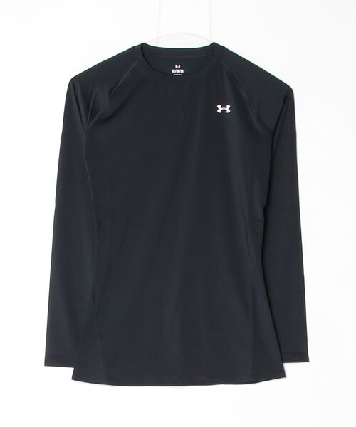 UNDER ARMOUR（アンダーアーマー）の「アンダーアーマー  UAヒートギア コンプレッション ロングスリーブ クルーネック シャツ（インナーウェア/肌着・レディース・ブラック/ホワイト・S/M/L/XL）」の2枚目の写真