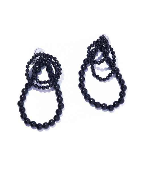 IRIS47(イリスフォーセブン)の「【IRIS 47】fabiana onyx earring/ファビアナ オニキス イヤリング JSV13(イヤリング・レディース・ブラック・FREE)」の3枚目の写真