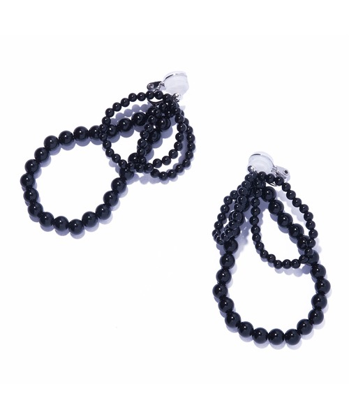 IRIS47(イリスフォーセブン)の「【IRIS 47】fabiana onyx earring/ファビアナ オニキス イヤリング JSV13(イヤリング・レディース・ブラック・FREE)」の4枚目の写真