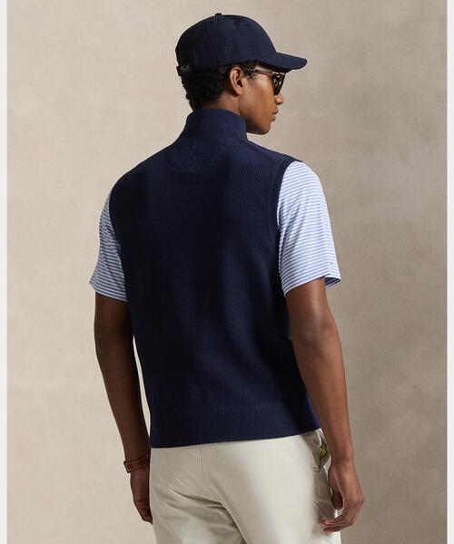 POLO GOLF（ポロ ゴルフ）の「パフォーマンス フルジップ セーター ベスト（ベスト・メンズ・ネイビー系1・L/M/S）」の4枚目の写真