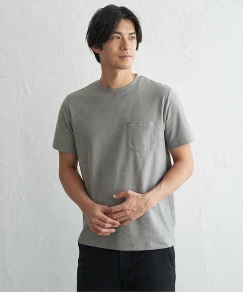 ikka(イッカ)の「【プチプラ1990円(税抜)】【吸水速乾】冷感DRYメランジ梨地Tシャツ(Tシャツ/カットソー・メンズ・ブラック/グレー/グリーン/ホワイト/ネイビー/オレンジ・XL/S/M/L)」の3枚目の写真