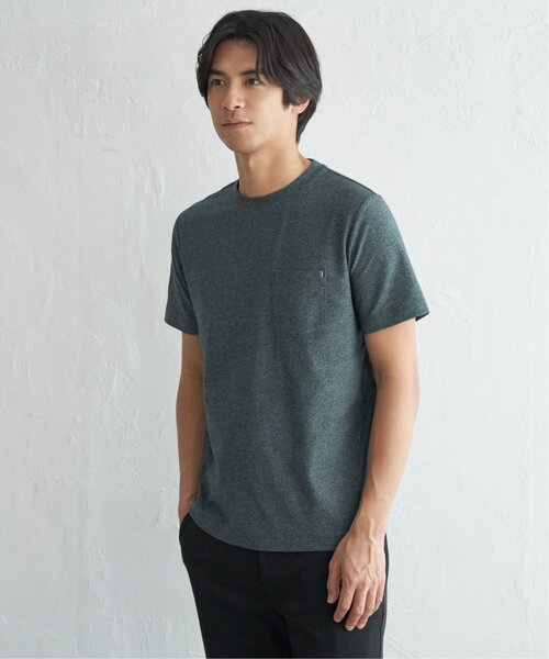 ikka(イッカ)の「【プチプラ1990円(税抜)】【吸水速乾】冷感DRYメランジ梨地Tシャツ(Tシャツ/カットソー・メンズ・ブラック/グレー/グリーン/ホワイト/ネイビー/オレンジ・XL/S/M/L)」の8枚目の写真