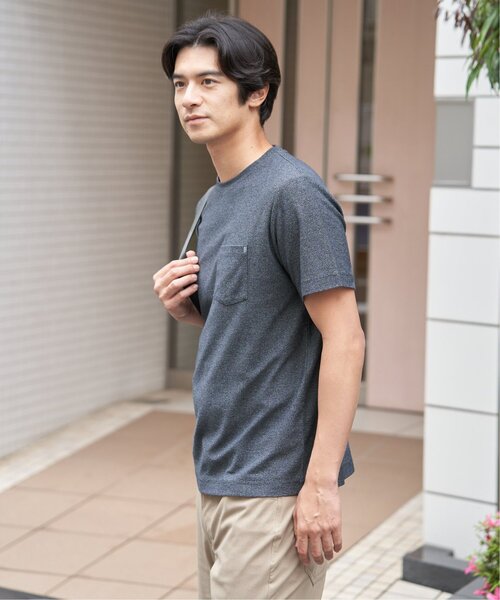 ikka(イッカ)の「【プチプラ1990円(税抜)】【吸水速乾】冷感DRYメランジ梨地Tシャツ(Tシャツ/カットソー・メンズ・ブラック/グレー/グリーン/ホワイト/ネイビー/オレンジ・XL/S/M/L)」の10枚目の写真