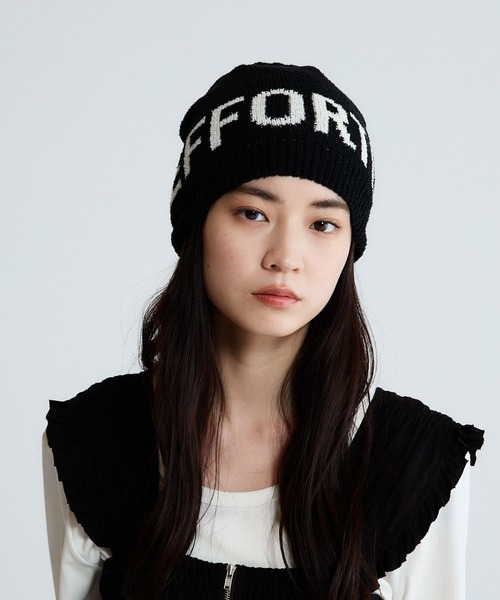 JEANASIS（ジーナシス）の「ロゴニットアミビーニー/656636（ニットキャップ/ビーニー・レディース・ホワイト系その他/グレー系その他/ブラック系その他・FREE）」の3枚目の写真