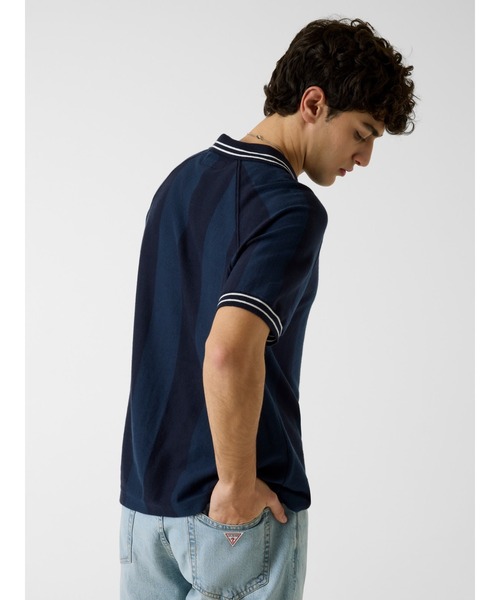 GUESS JEANS(ゲスジーンズ)の「GUESS JEANS STRIPED Polo Sweater ポロシャツ(ポロシャツ・メンズ・ネイビー/ピンク・XX-LARGE/MEDIUM/LARGE/X-LARGE/SMALL)」の7枚目の写真