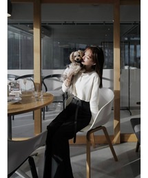 A AMEL（エイメル）の「クロップドニット　カーディガン ｜ アイボリー（カーディガン/ボレロ）」