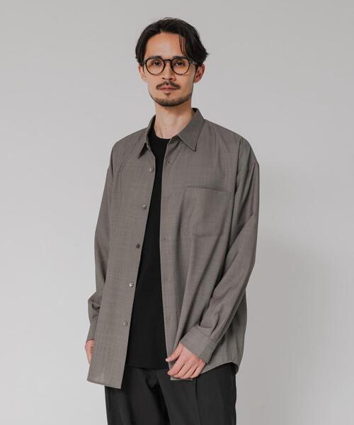 URBAN RESEARCH（アーバンリサーチ）の「WASHABLE WOOL OVER SHIRTS（シャツ/ブラウス・メンズ・ブラック/チャコールグレー/ネイビー・MEDIUM/LARGE）」の3枚目の写真